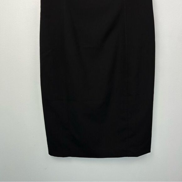 Calvin Klein Ruffle Flutter Sleeve Sheath Dress Black Back Zip Cocktail LBD Sz 4 - Picture 13 of 16